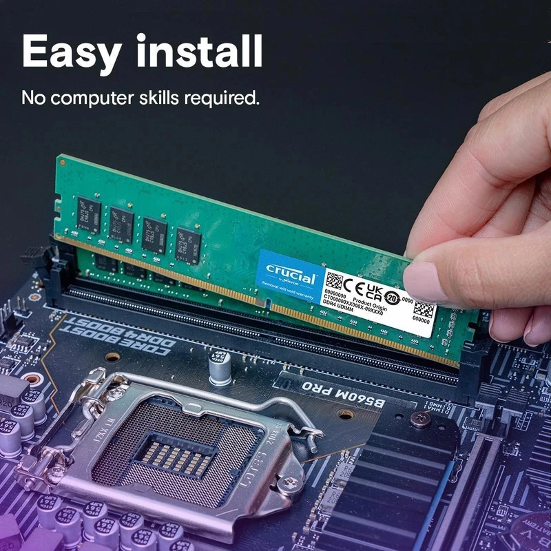رم دسکتاپ DDR4 تک کاناله 3200 مگاهرتز CL22 کروشیال مدل PC425600 ظرفیت 16 گیگابایت (3)